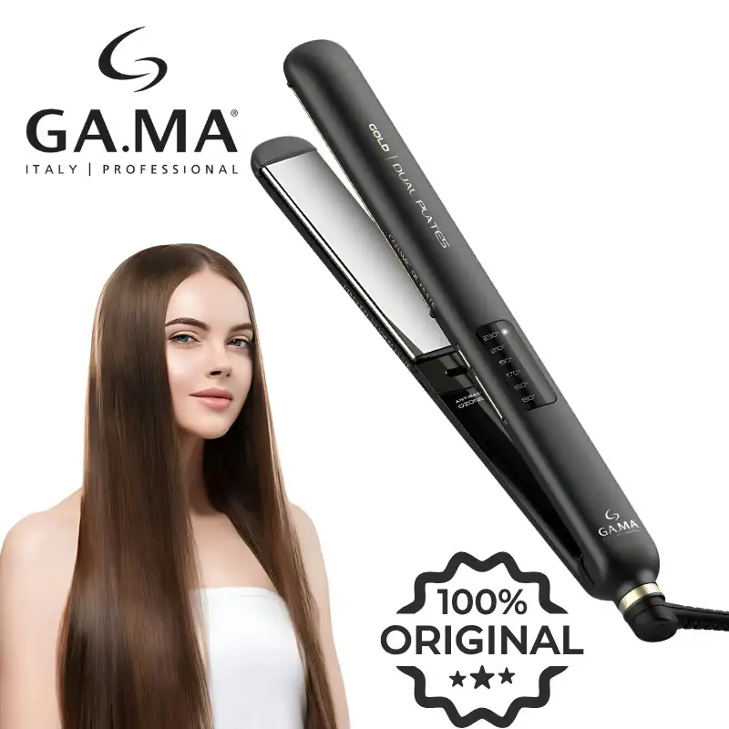 Plancha Gama Profesional Gold Dual Plates Titanio