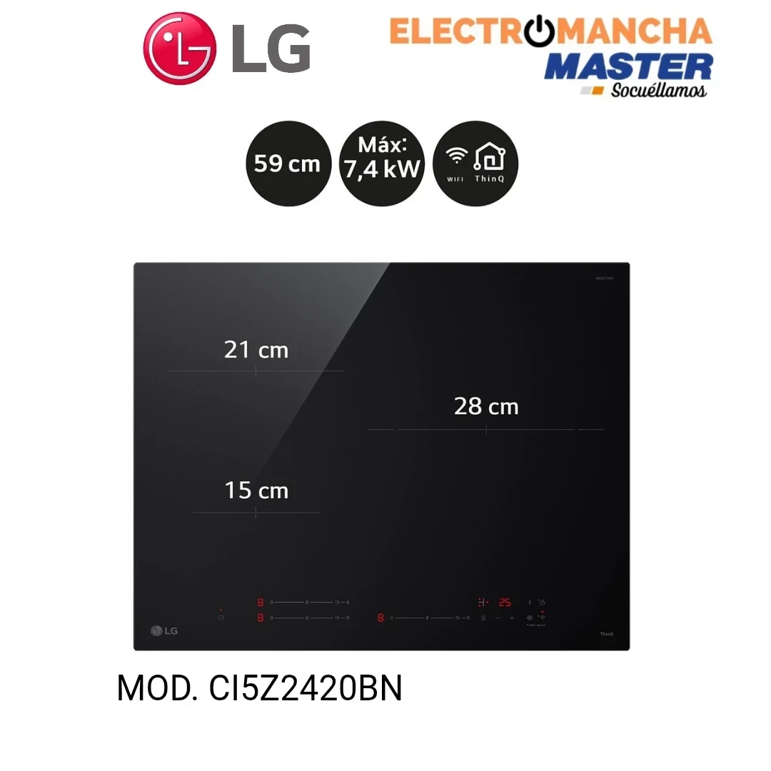 ENCIMERA INDUCCION LG CI5Z2420BN 3 FUEGOS 28CM. 4