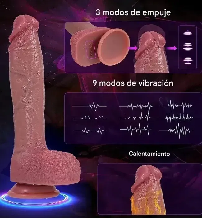Vibrador Pene Realista a Control Remoto 22 x 4 Cms 2