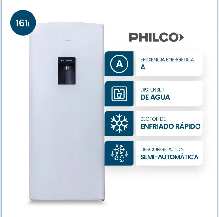 HELADERA PHILCO C/DISPENSER 161LTS BLANCA 2