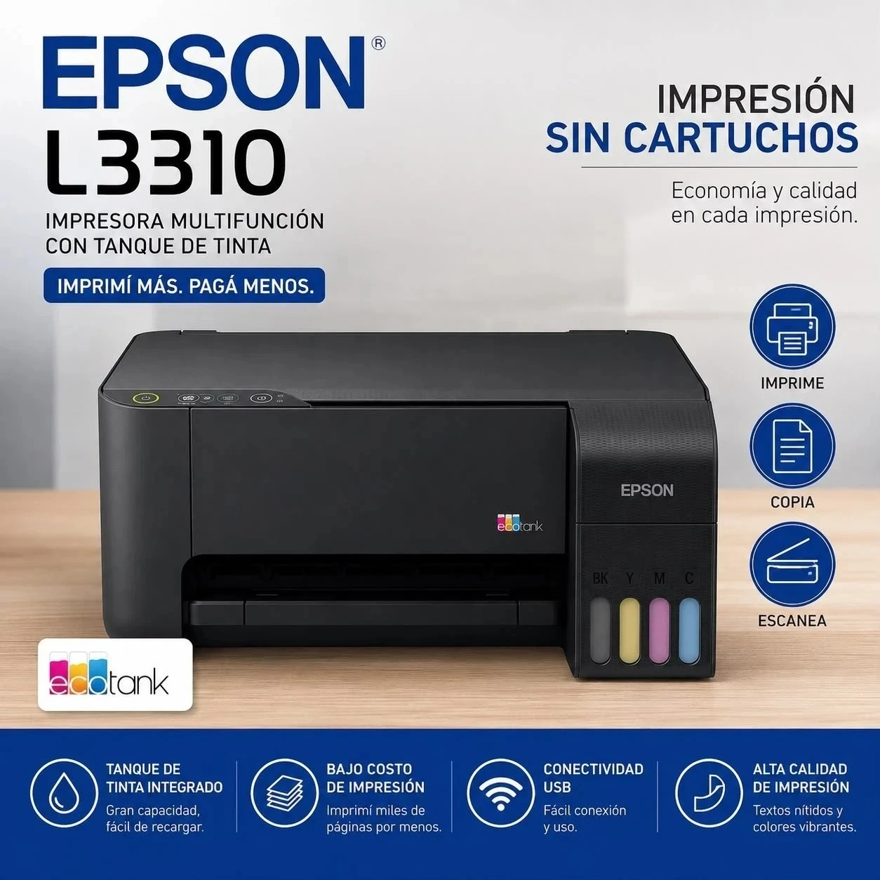 IMPRESORA EPSON C/SISTEMA CONTINUO L3310