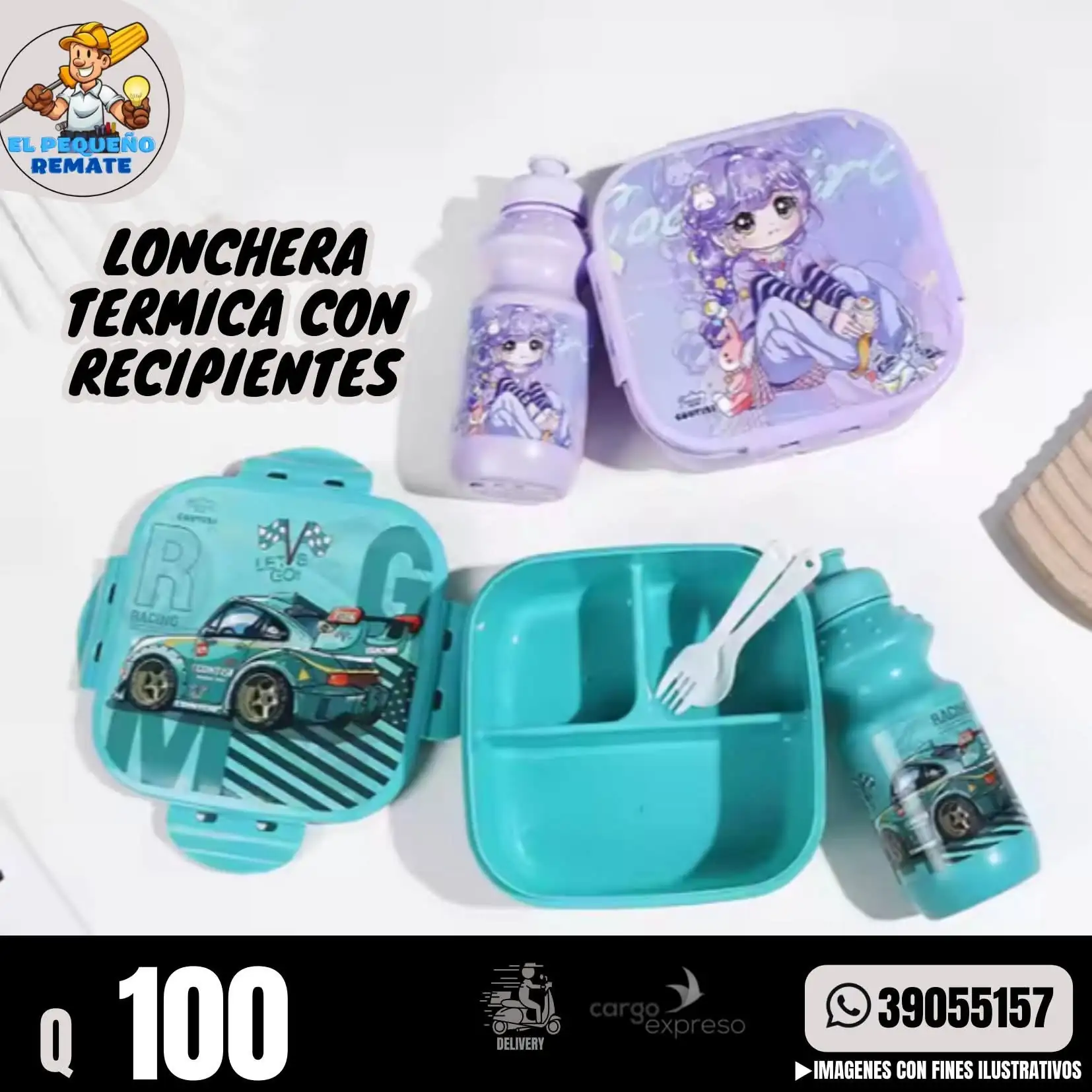 LONCHERA TÉRMICA CON RECIPIENTE 3