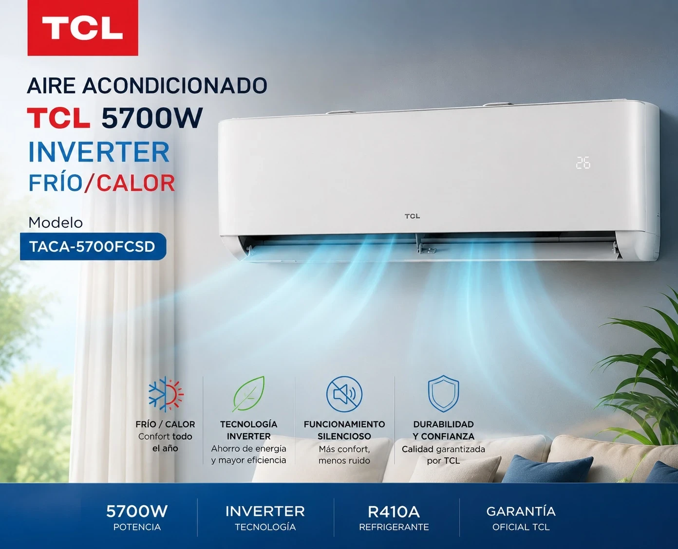 AIRE ACONDICIONADO TCL 5700W INVERTER ‼️SOLO POR PEDIDOS ‼️ 