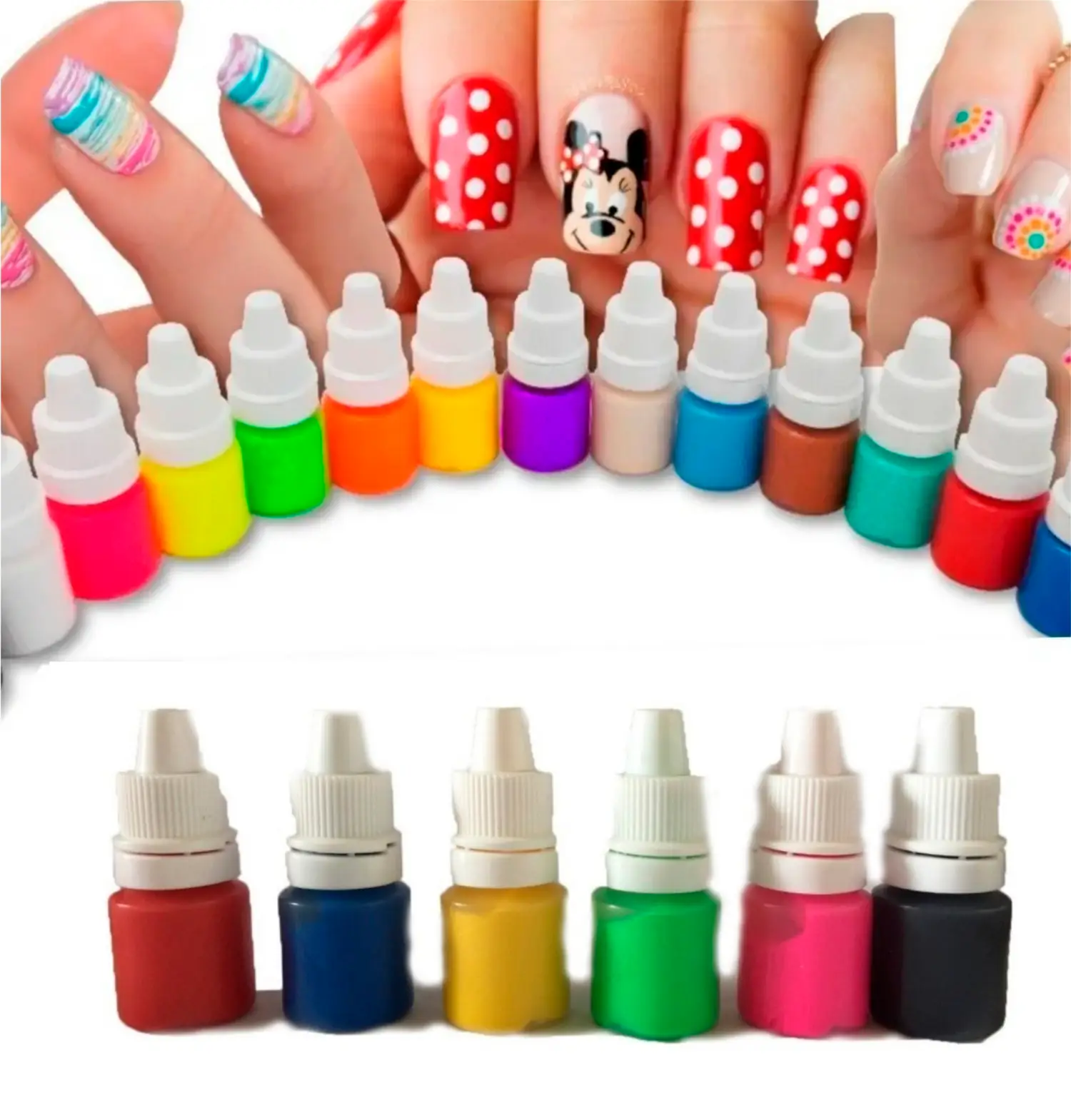 KIT X12 PINTURAS ACRÍLICAS Nails Art