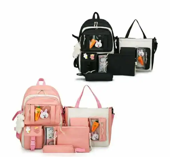 Mochila Con 6 Compartimentos, Bolsa Y 2 Bolsas Pequeñas 