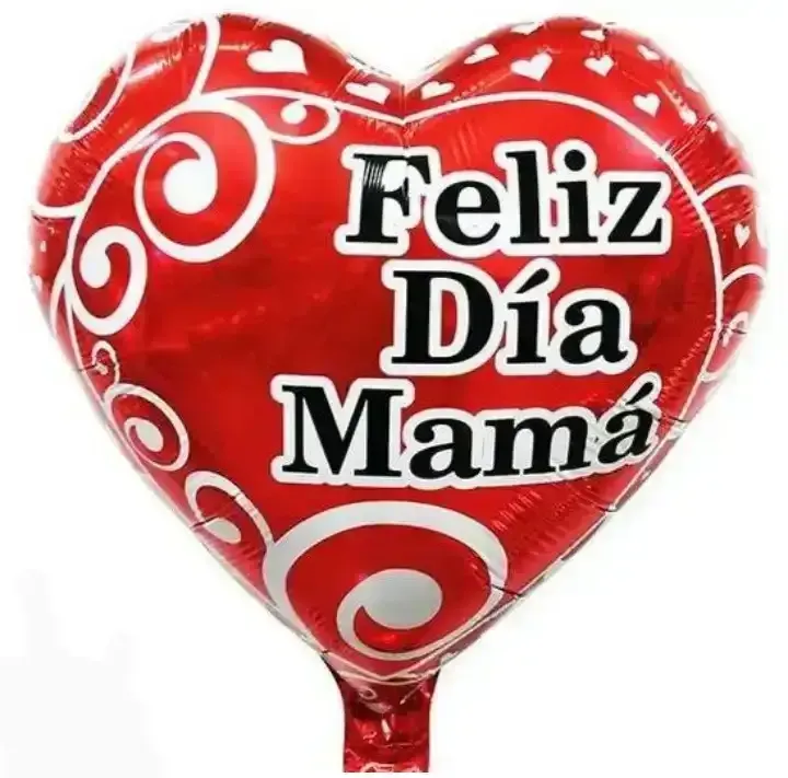 Globo metalizado 18 pulgadas (45 cm) feliz día mamá rojo