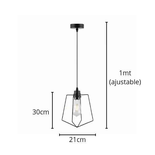 LAMPARA COLGANTE SIMPLE NEGRA 1L E27 4