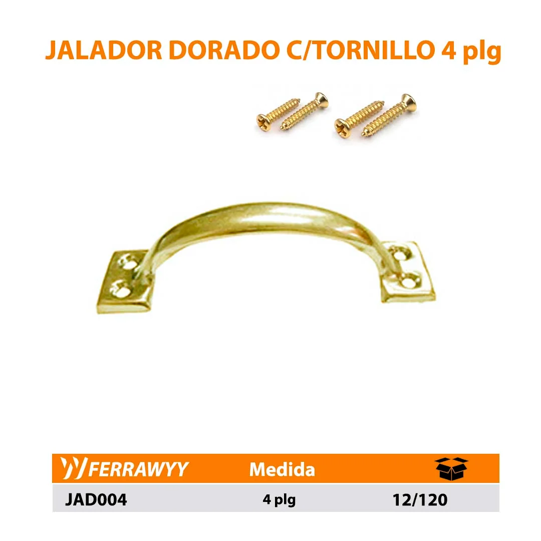 JALADOR DORADO C/TORNILLO ECO 4"