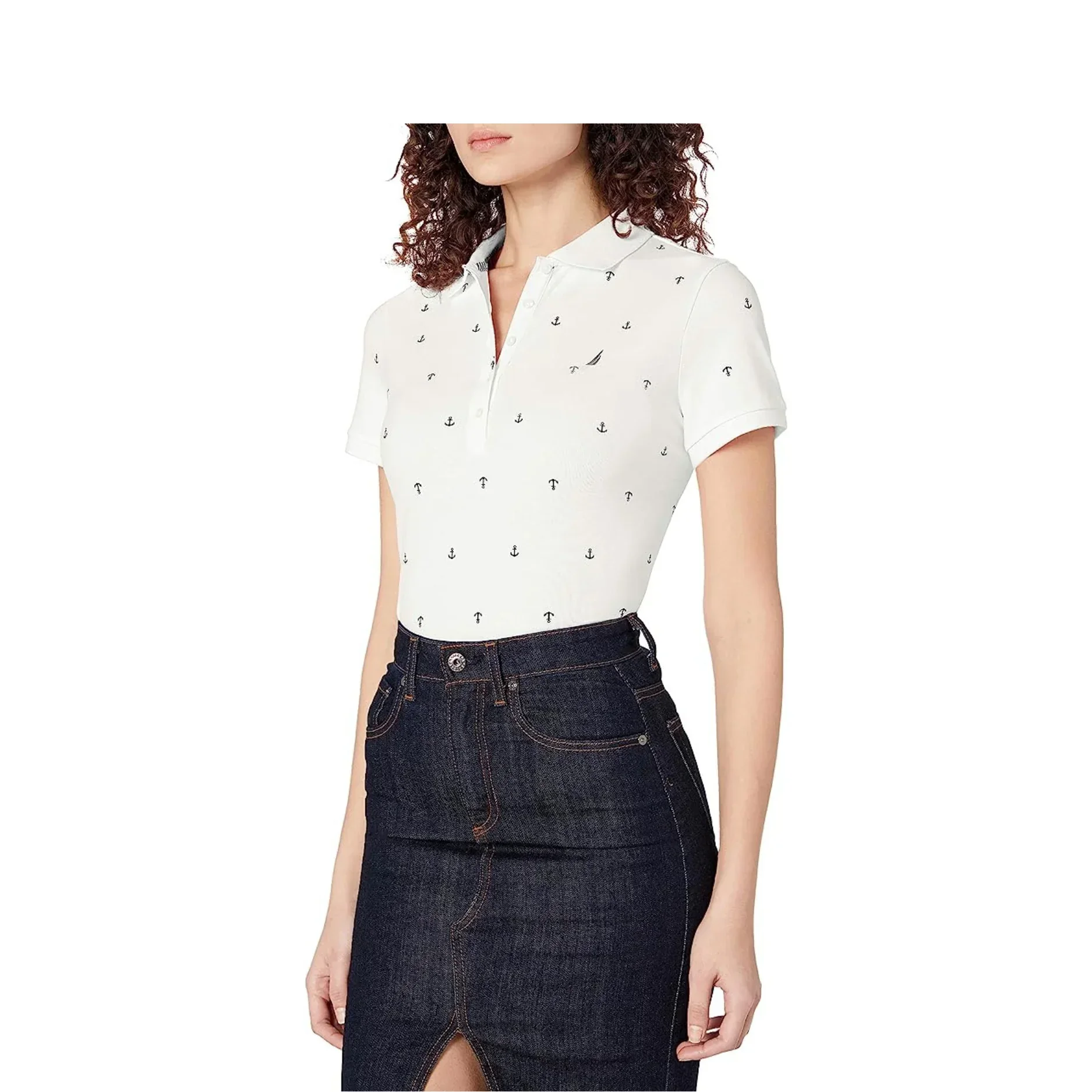 Nautica - Polo de algodón blanca