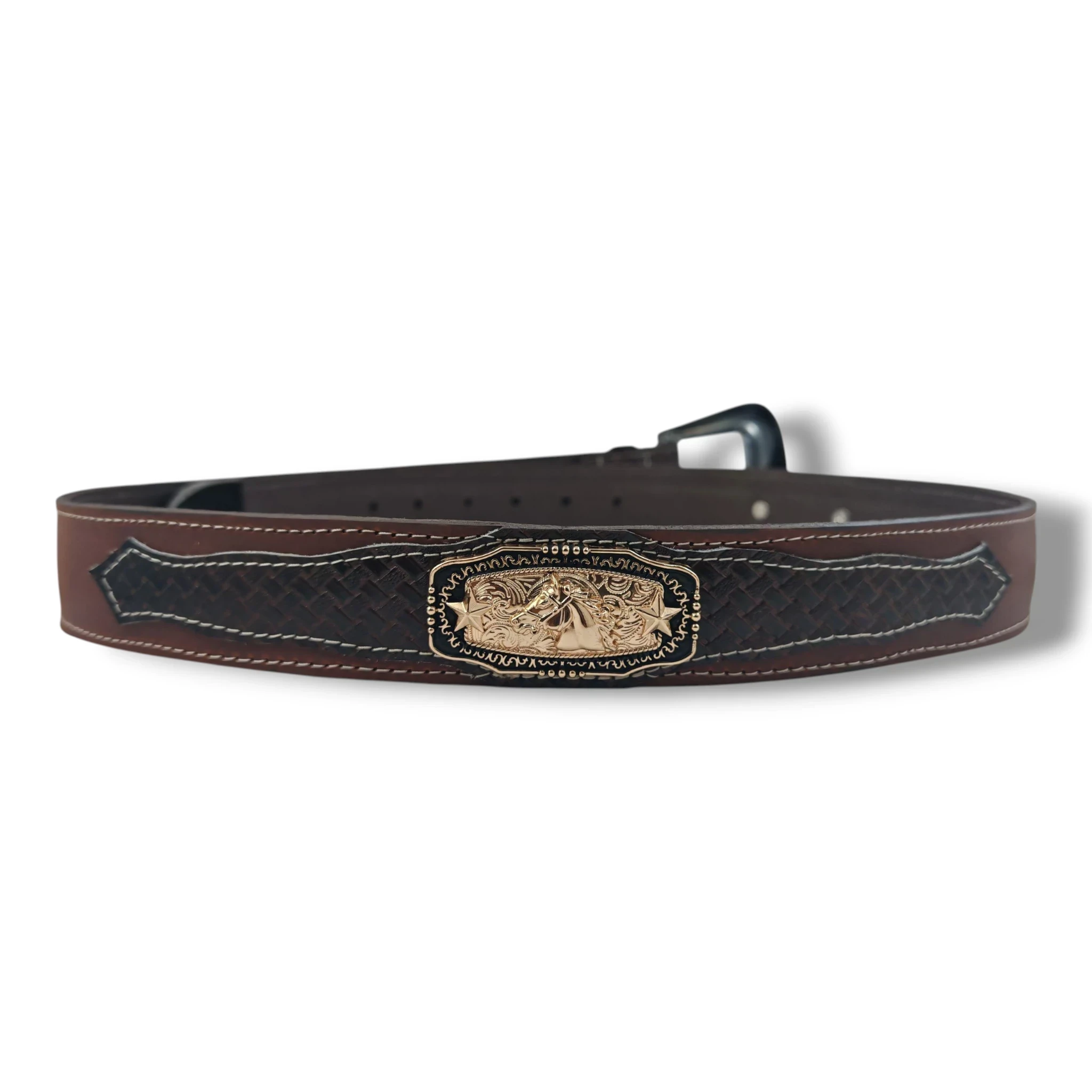 Cinturon vaquero cuero cafe crazy con cafe exotico petate  3