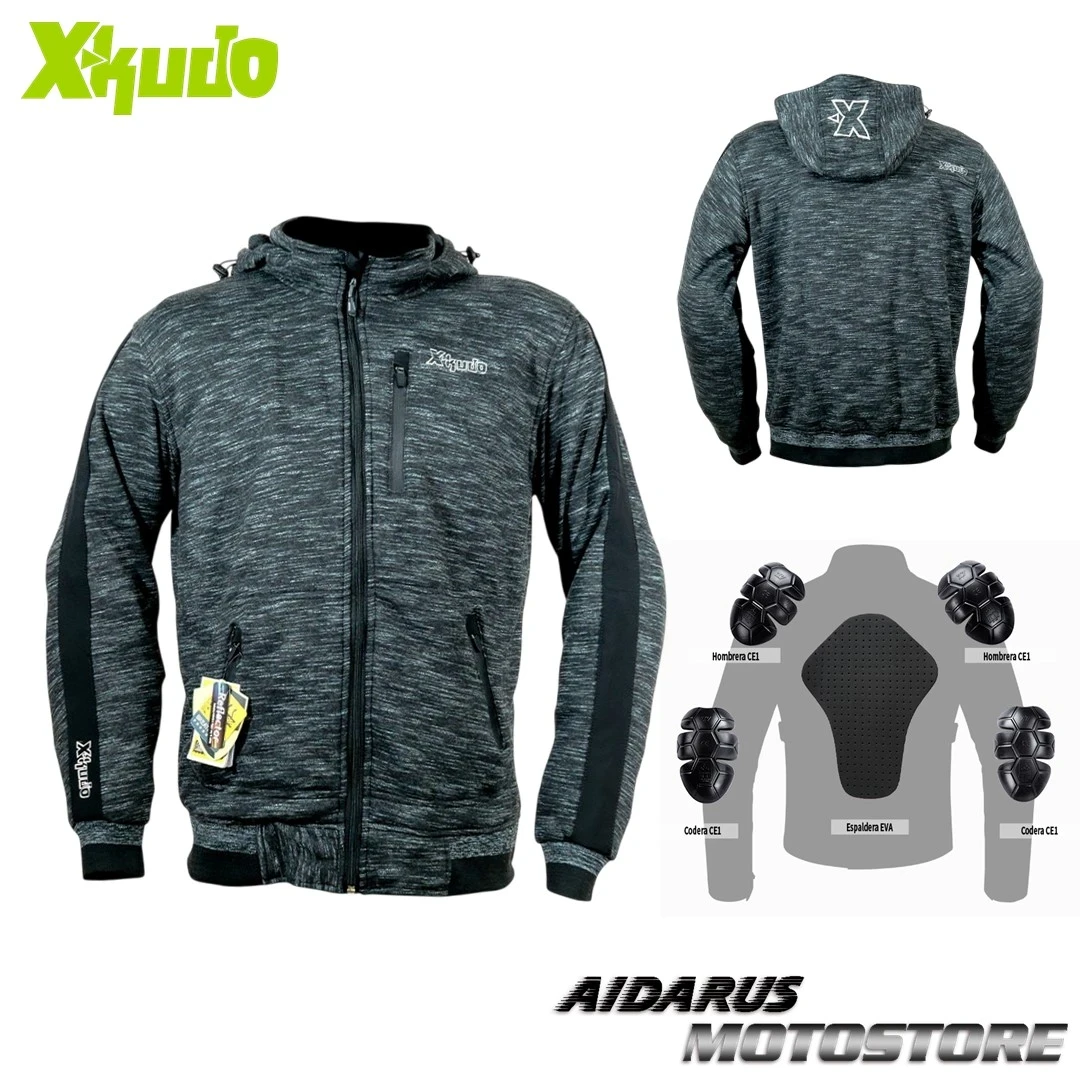 POLERA CON PROTECCION XKUDO XONAR NEGRO GRIS