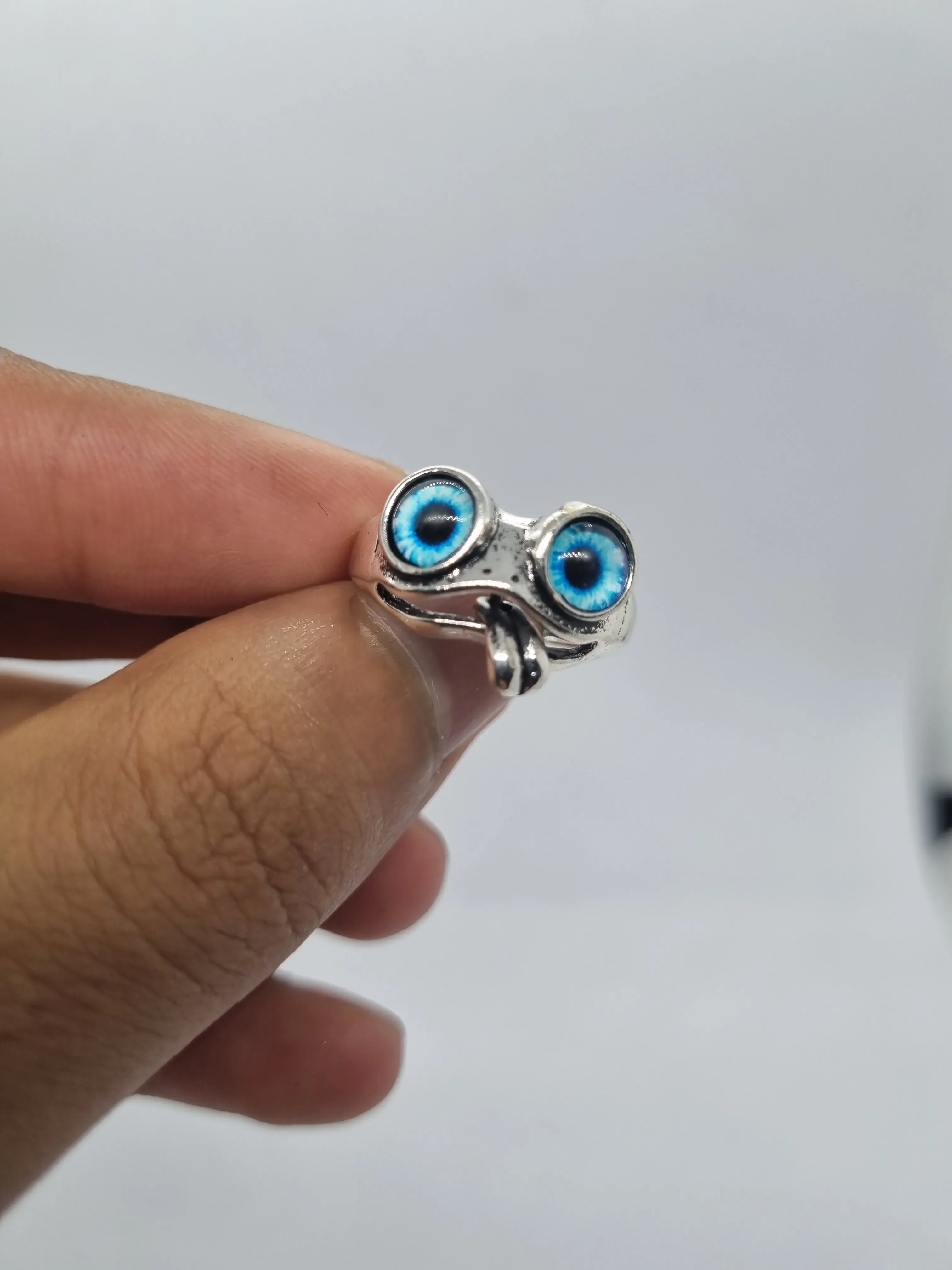 ANILLO RANITA OJOS AZUL 