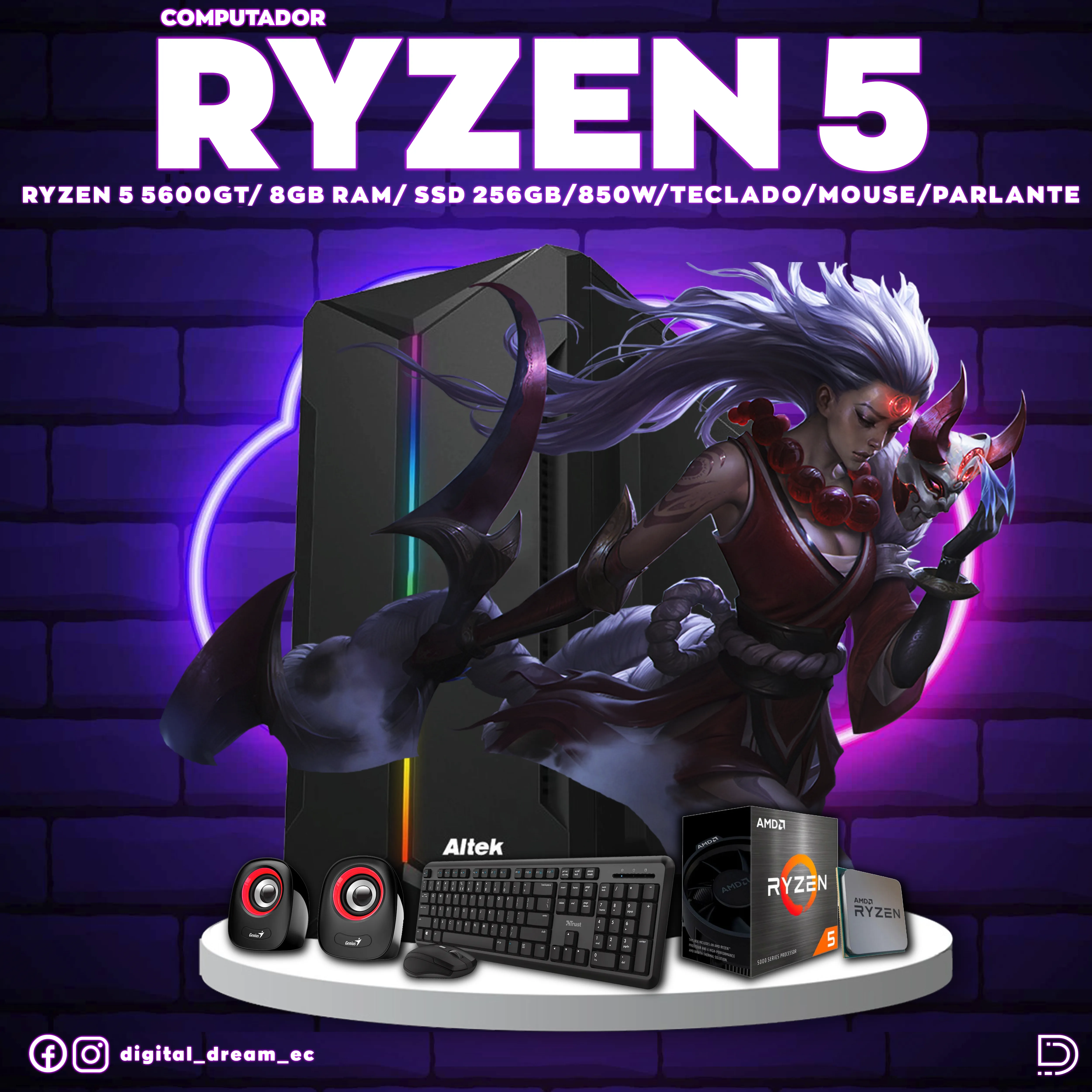 RYZEN 5 5600GT 8GB RAM 256GB SSD