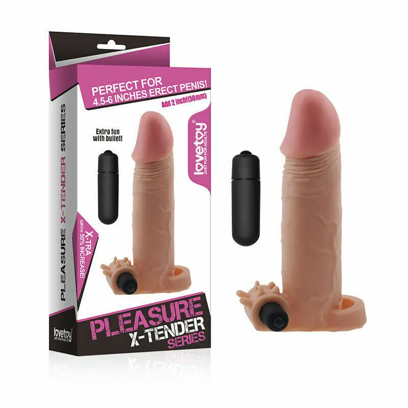 Add 2" Pleasure X Tender Vibrating Penis Sleeve