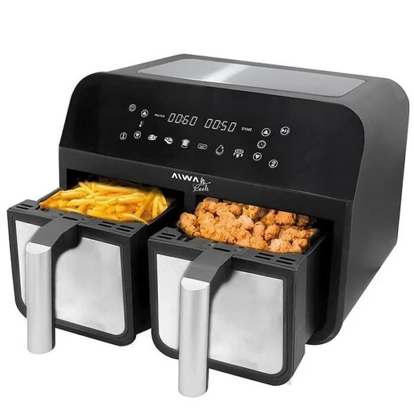 freidora de aire digital  Aiwa aw-fa244  8l 4+4 2600w negro 5