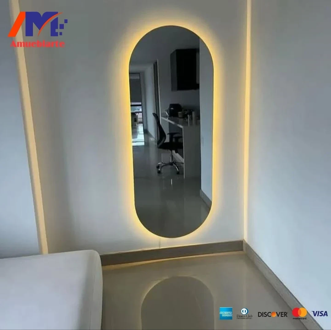 Espejo ovalado + luz led 