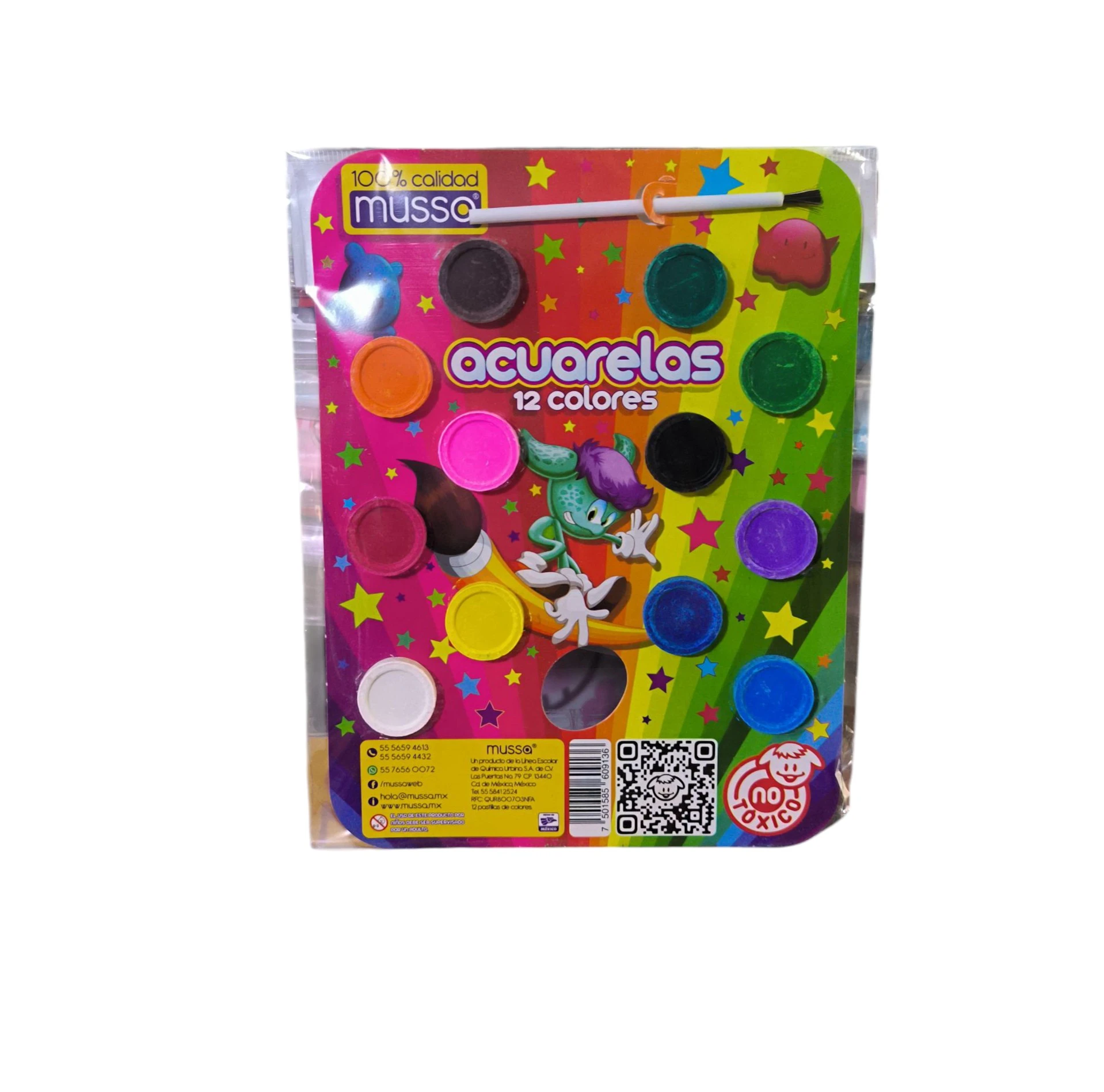 ACUARELA 12 PASTILLAS MUSSA