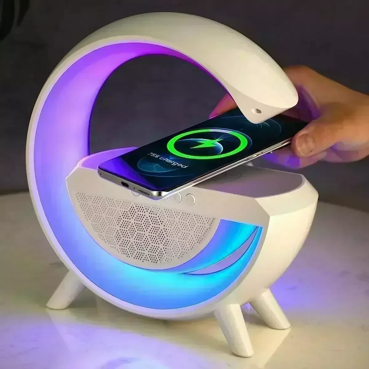 Lampara Led Parlante Luces Rgb Cargador Inalámbrico G 3