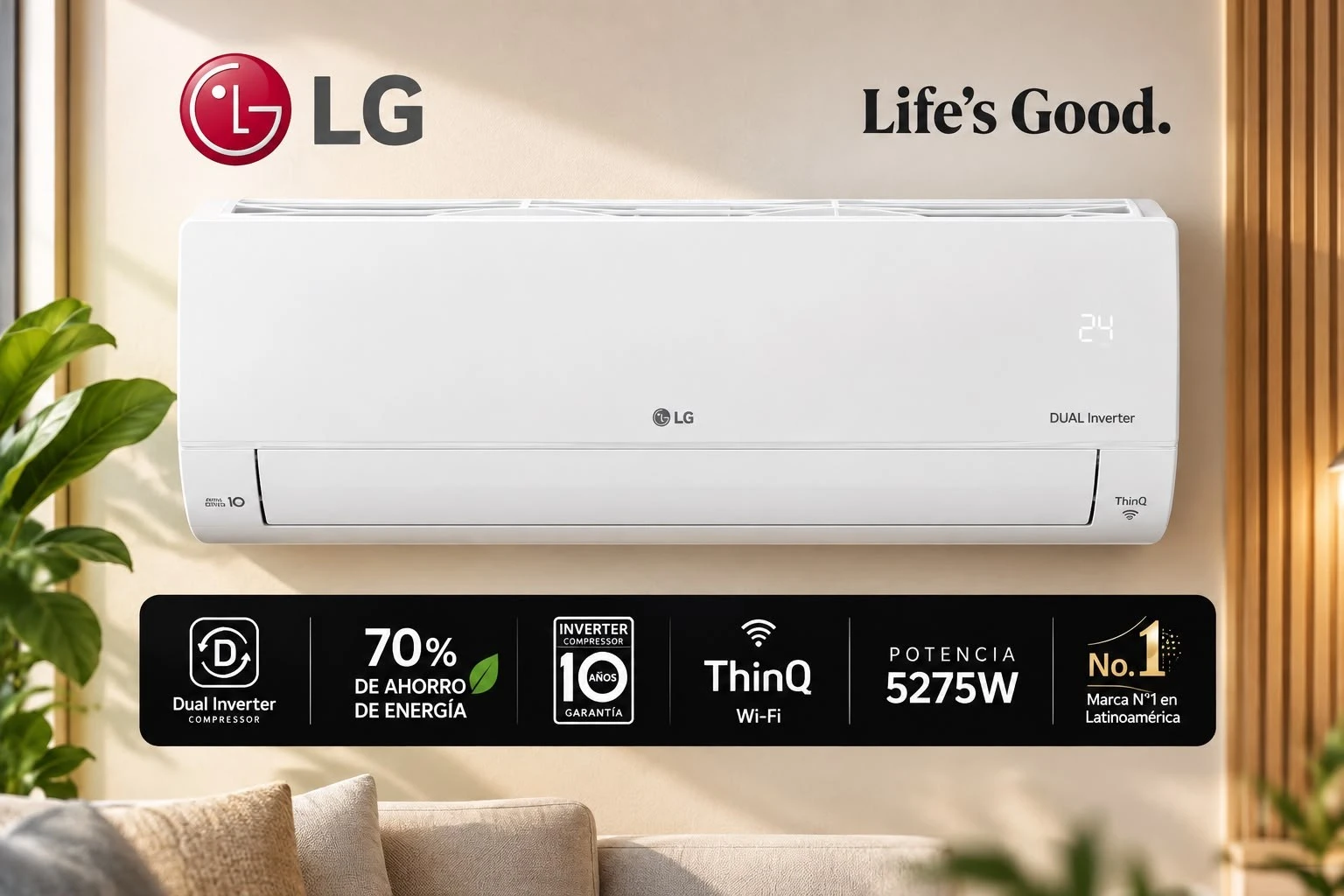 AIRE ACONDICIONADO DUAL INVERTER LG 5275W S4-W18KL31A WIFI THINQ ‼️SOLO POR PEDIDOS ‼️