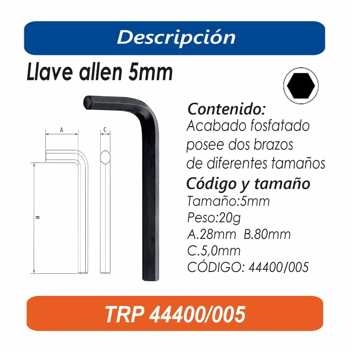 LLAVE ALLEN TRM PRO 5 MM