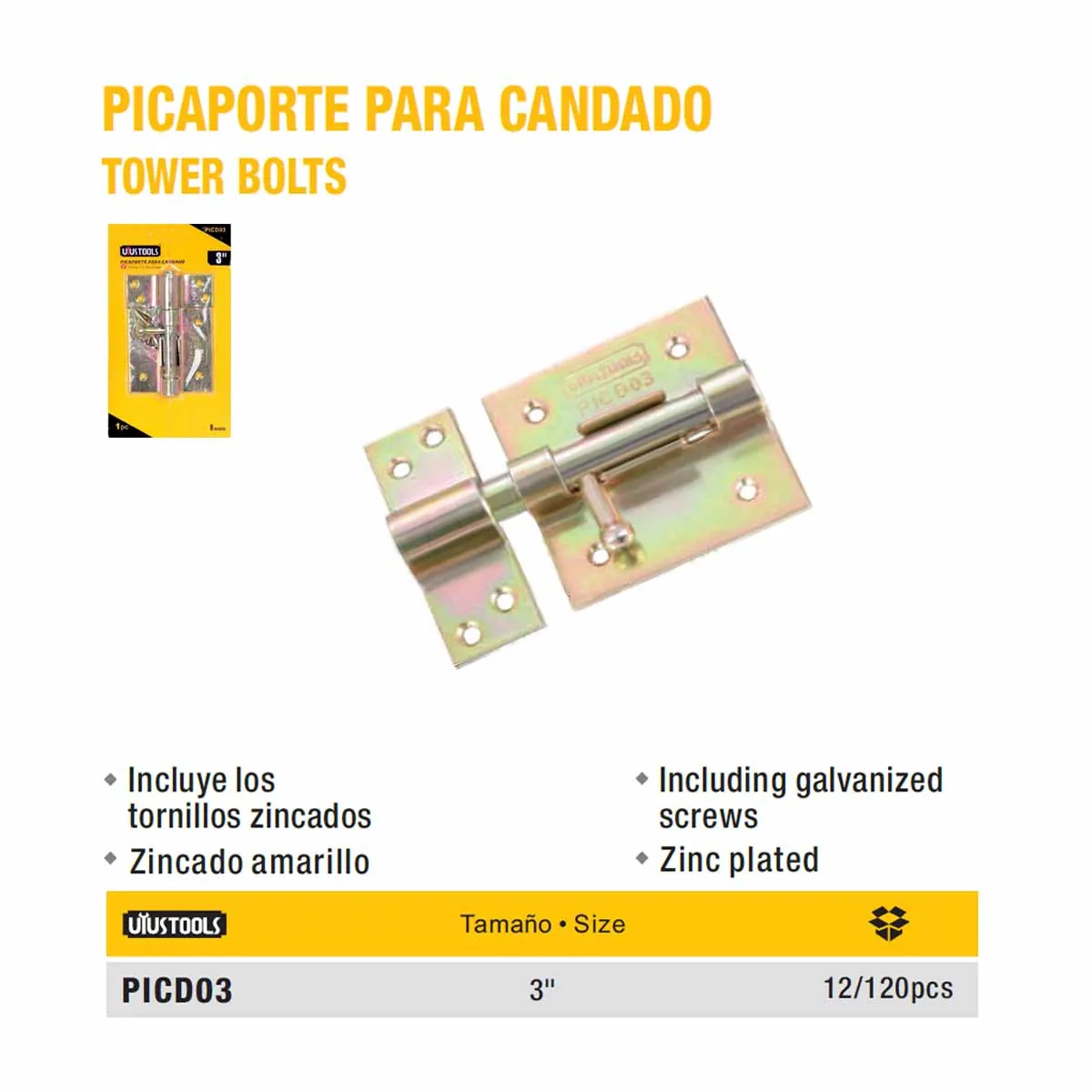 PICAPORTE REDO P/CANDADO UYUST 3"