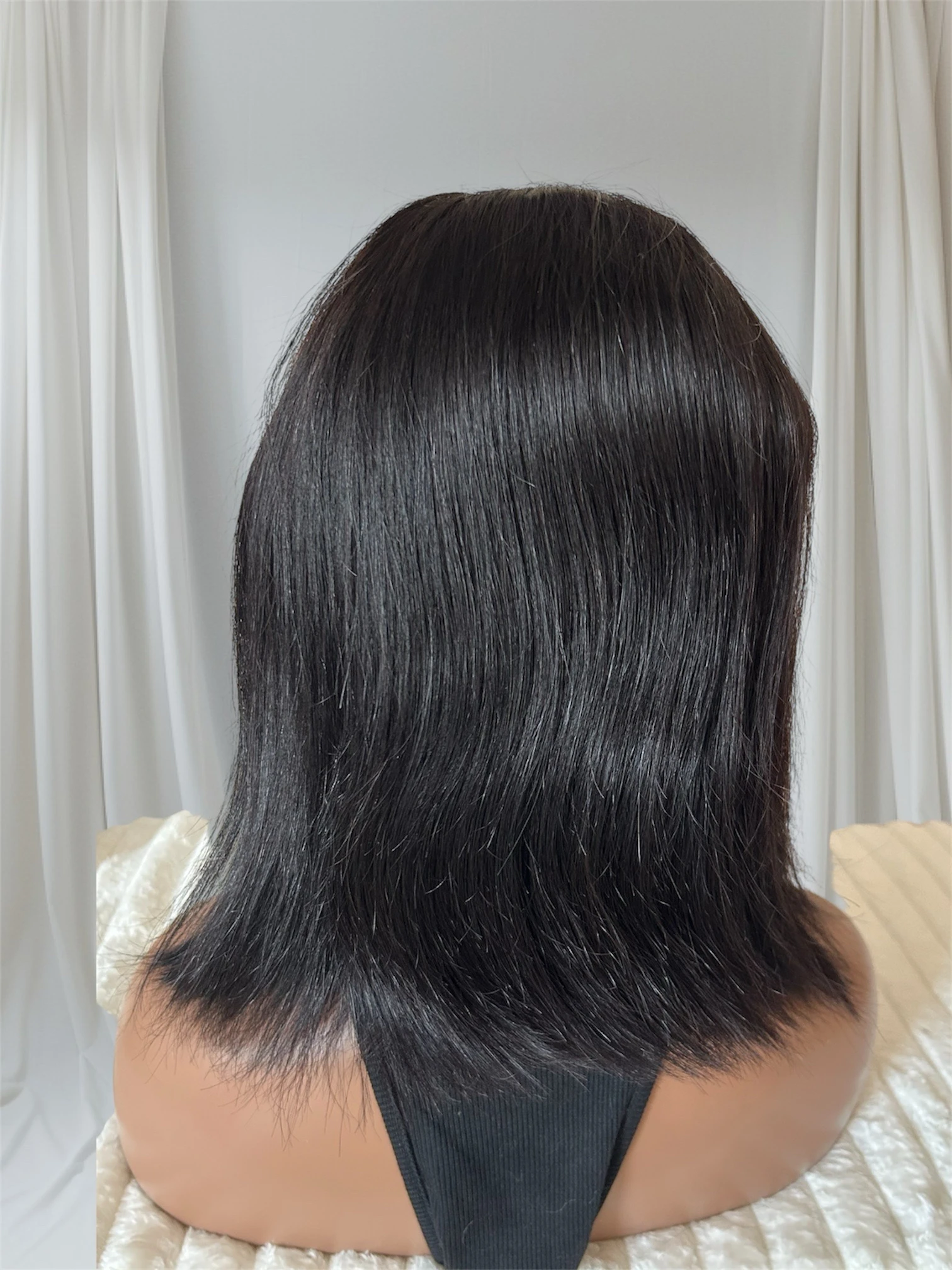 Peluca cabello humano de 14 pulgadas, de diadema  4