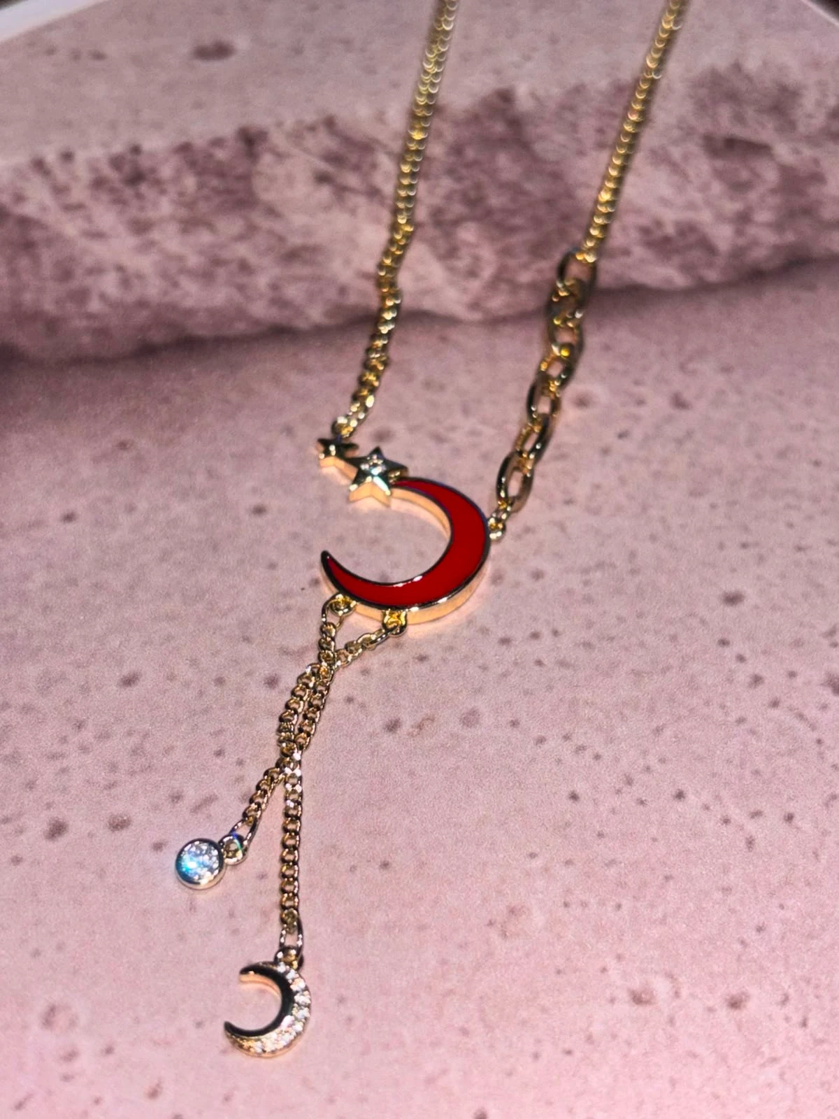 collar luna oro laminado 