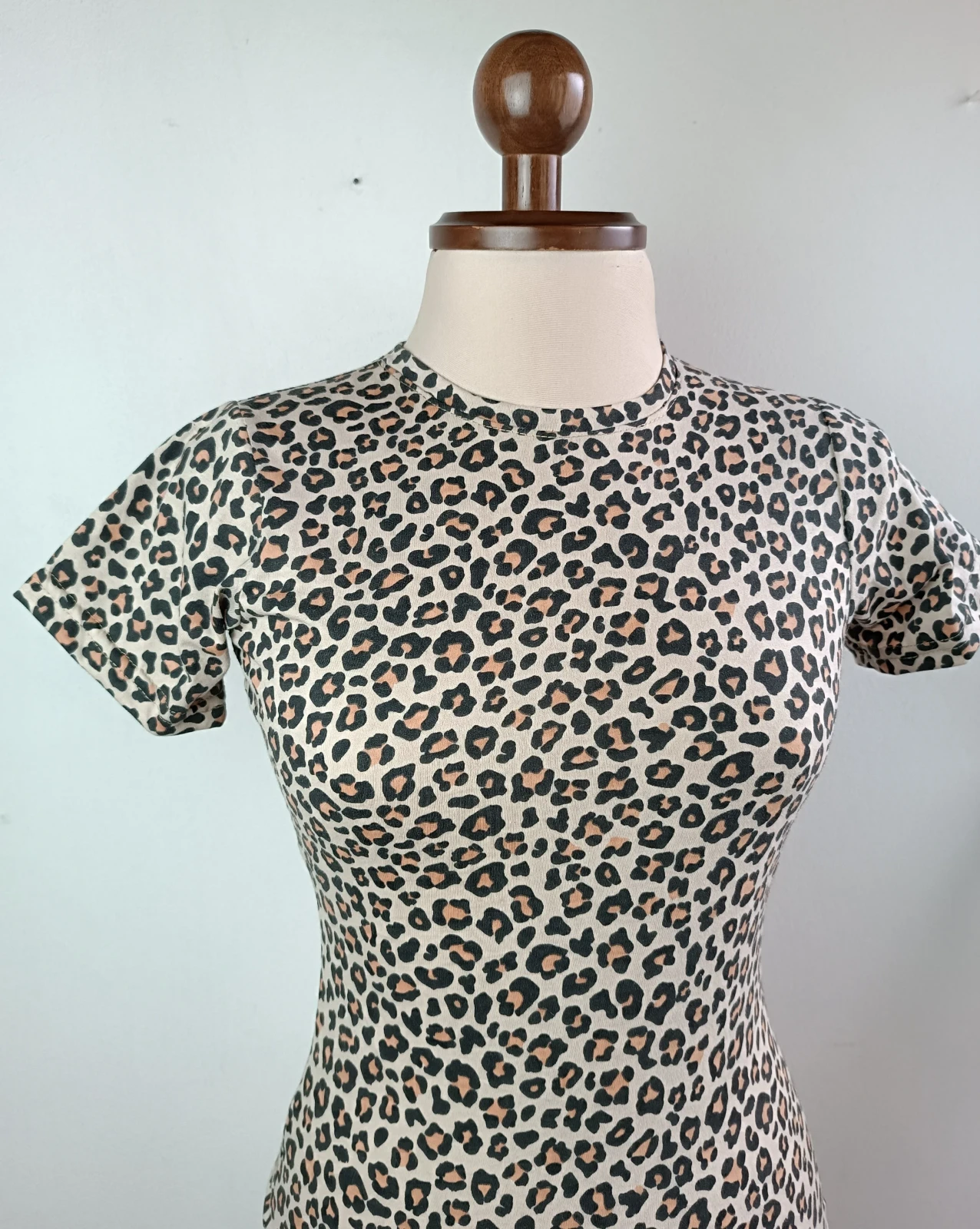 Camiseta animal print beige 