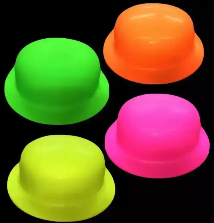 Sombrero plastico bombin fluo  2