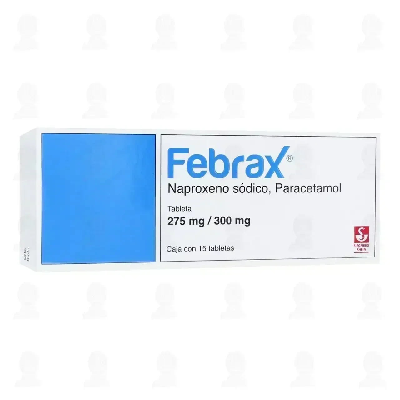 Febrax 275mg/300mg, 15 Tabletas (Naproxeno Sódico, Paracetamol)