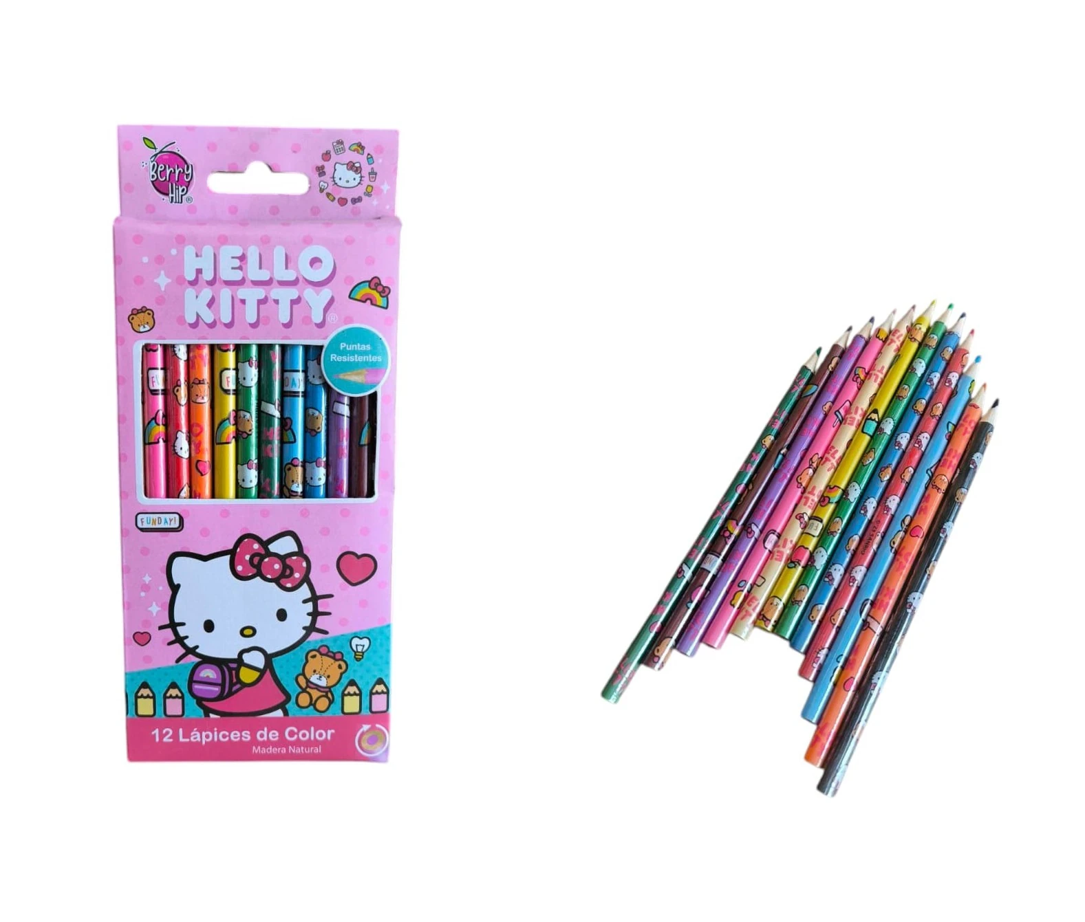Colores de Madera 12 pz HELLO KITTY