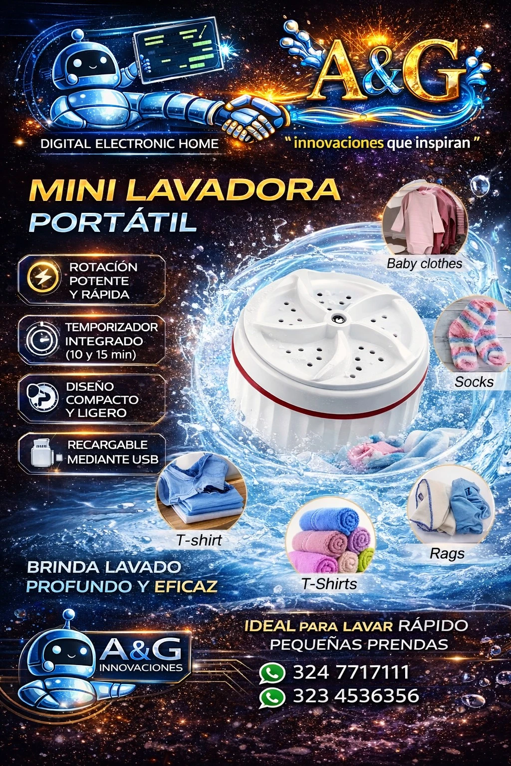 Lavadora portátil mini