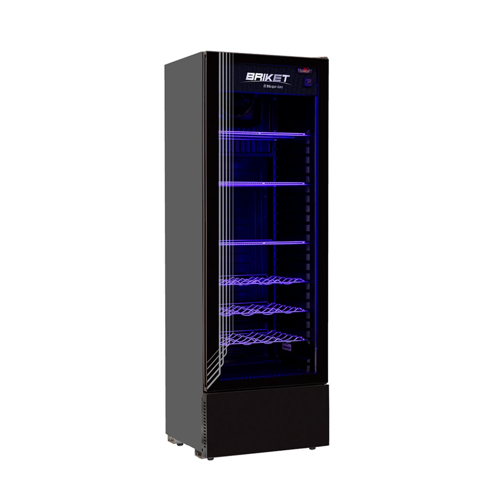 EXHIBIDORA BRIKET EXH-M4300FG FULL GLASS 417LTS BLACK