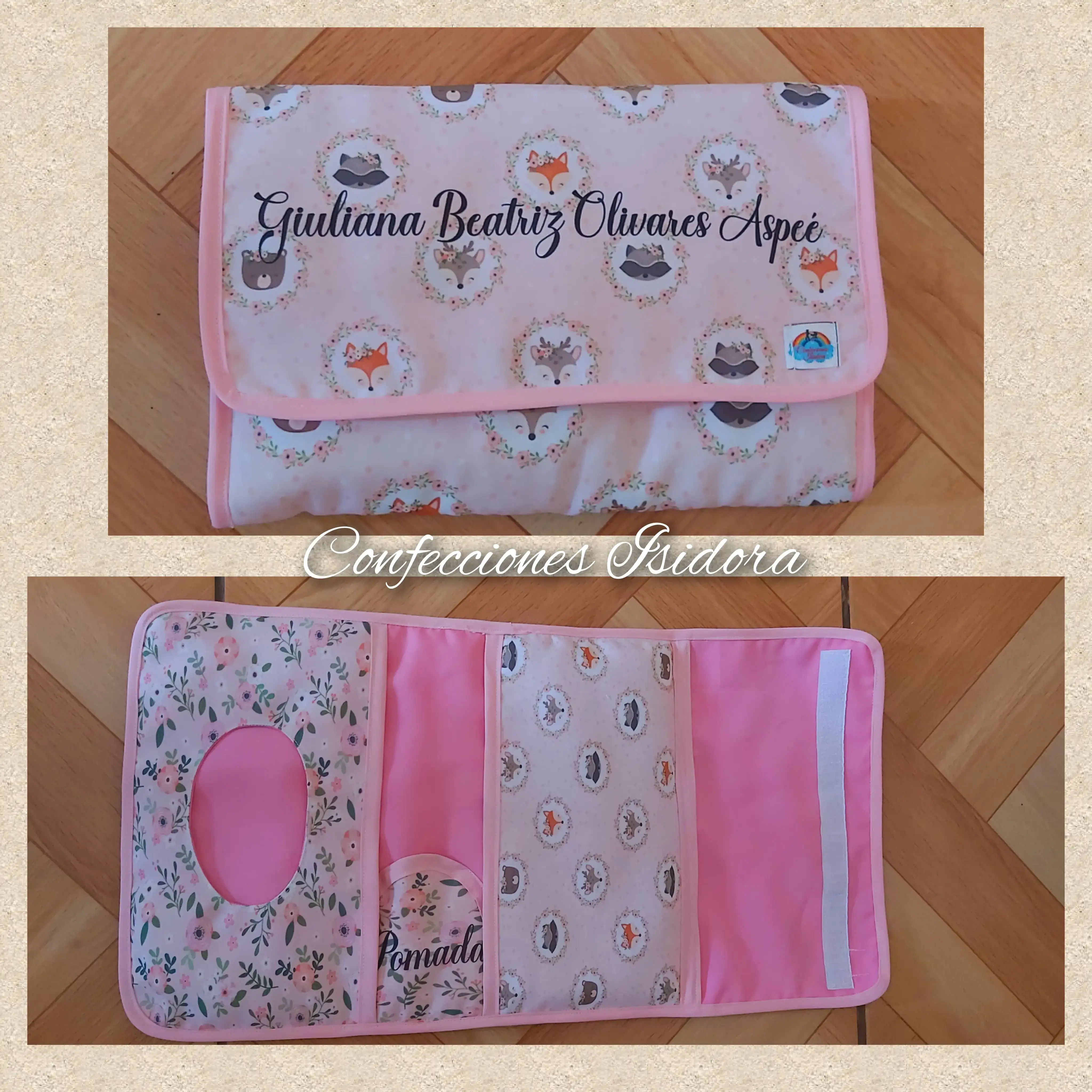 Estuche porta Toallas humedas, Pañal y Pomada 