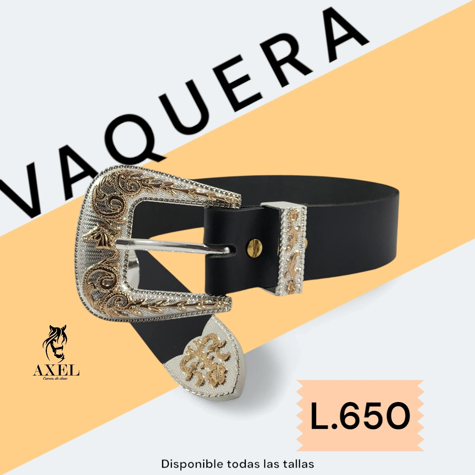 Faja vaquera cuero vaqueta  2