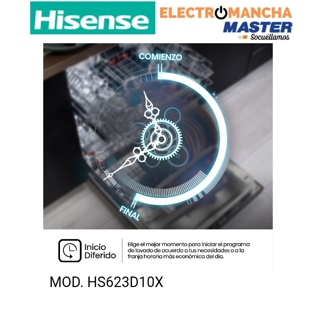 LAVAVAJILLAS HISENSE HS623D10X INOX 3 BANDEJA D 8
