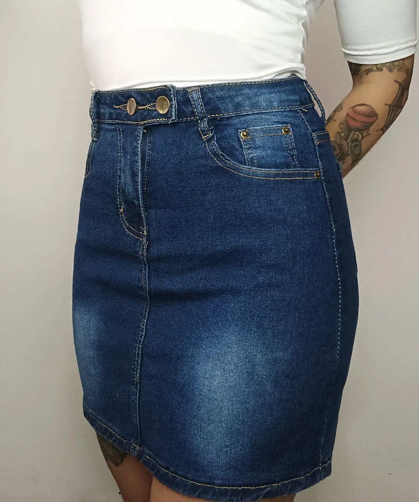 Falda jean licrada  2