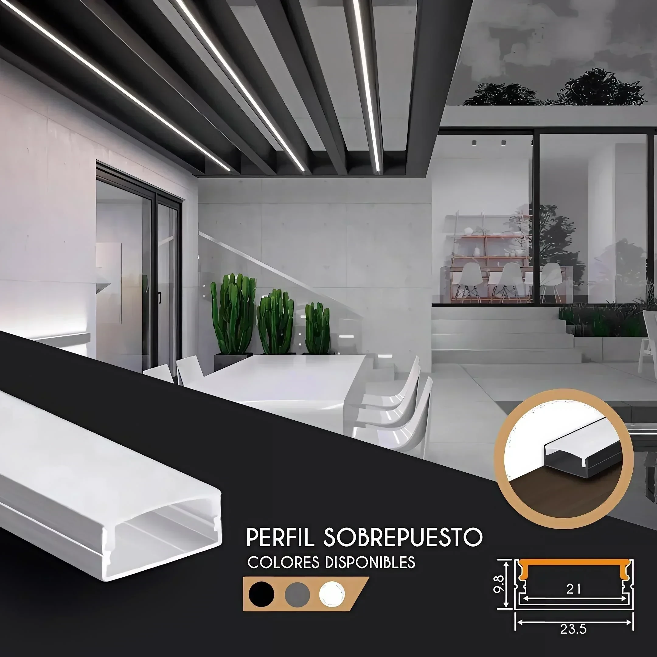 PERFIL ALUMINIO IOTA 3MTS 