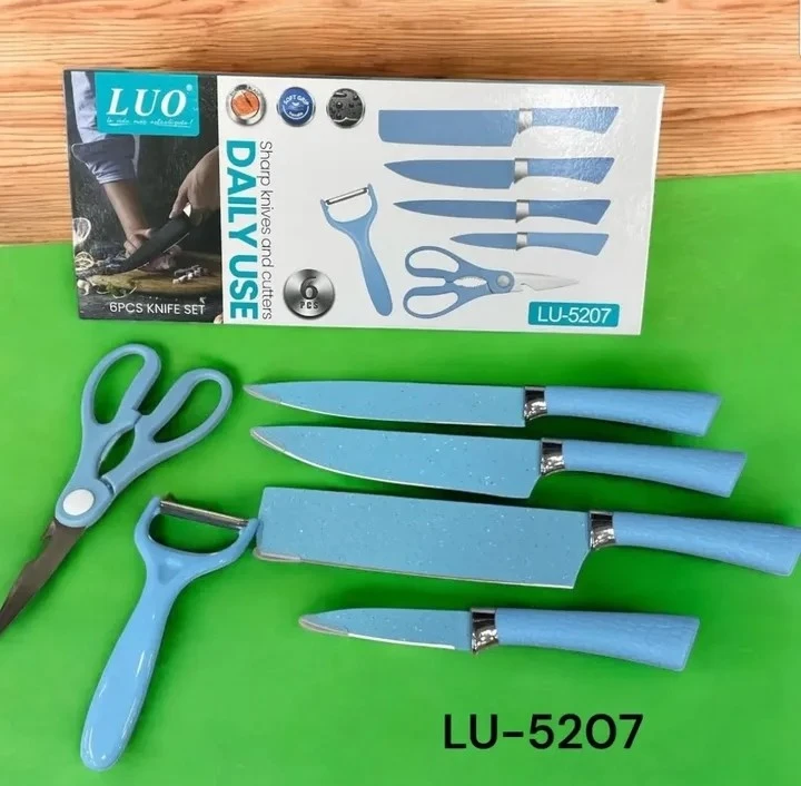 Set de cuchillo Luo 6 piezas Rosa/ Celeste