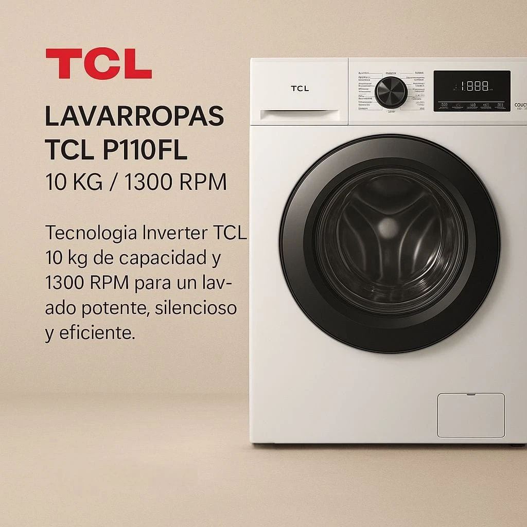 LAVARROPAS TCL 10KG INVERTER BLANCO 1300RPM