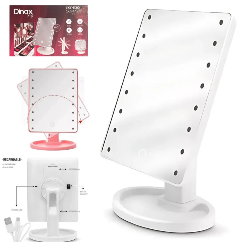 Espejo rectangular DINAX con luz led