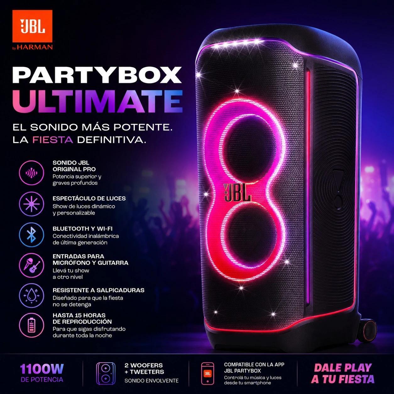 PARLANTE TORRE JBL PARTYBOX ULTIMATE