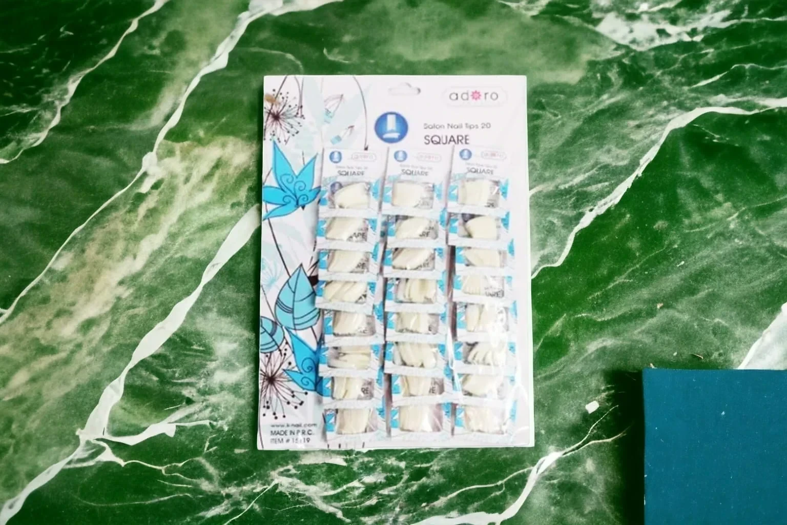 adoro uña x10pcs royal square azul 15119