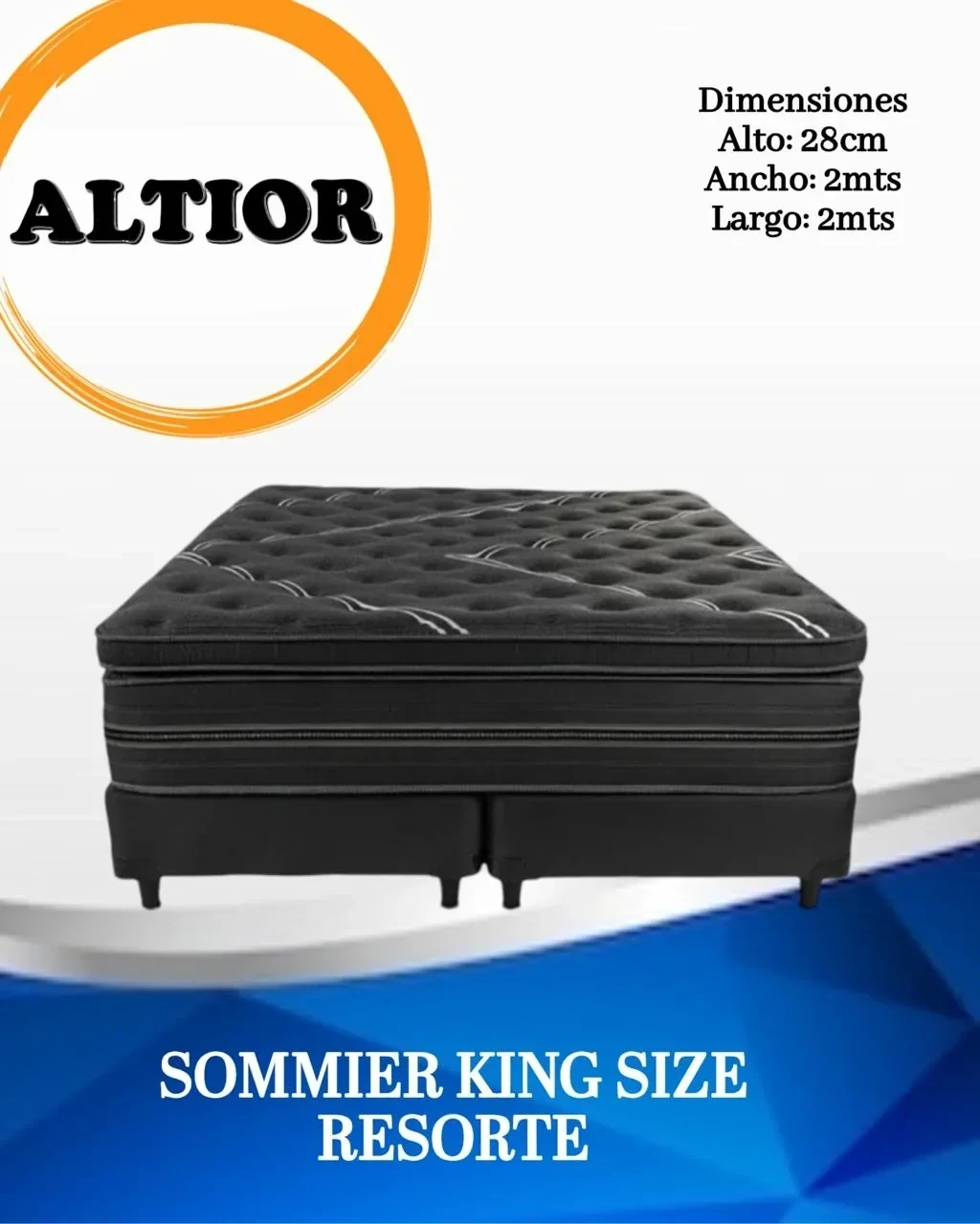 Sommier ALTIOR King Size Resortes 2x2