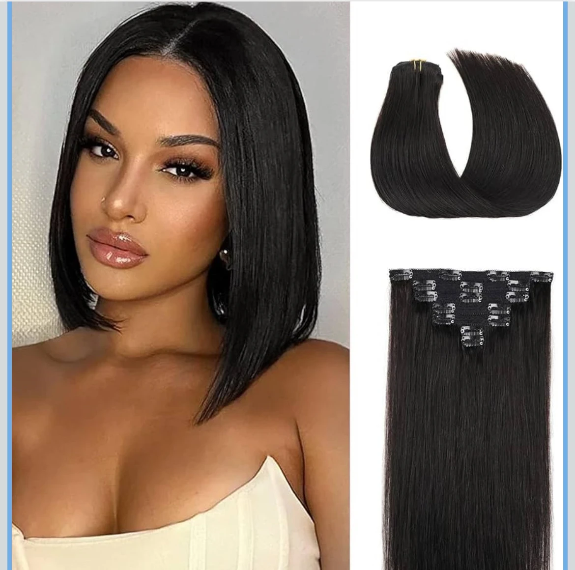 Extensiones cabello humano 10” con clip 
