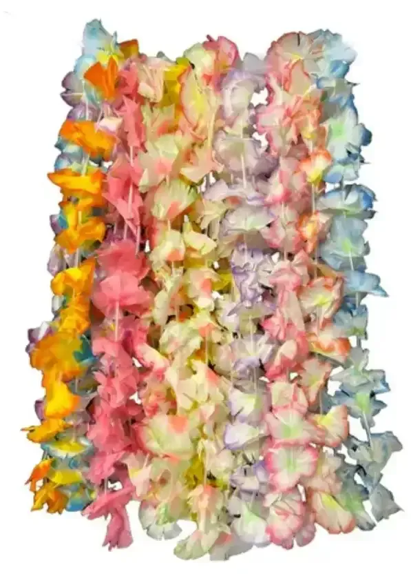 Collar de flores doble multicolor 
