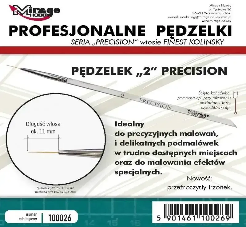 PINCEL MIRAGE PRECISION KOLINSKY n.° 2 (fino)