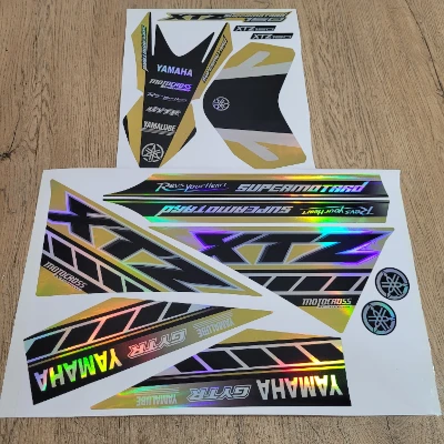 Xtz 150 calcomanias cuadros 2024 tornasol negro arena