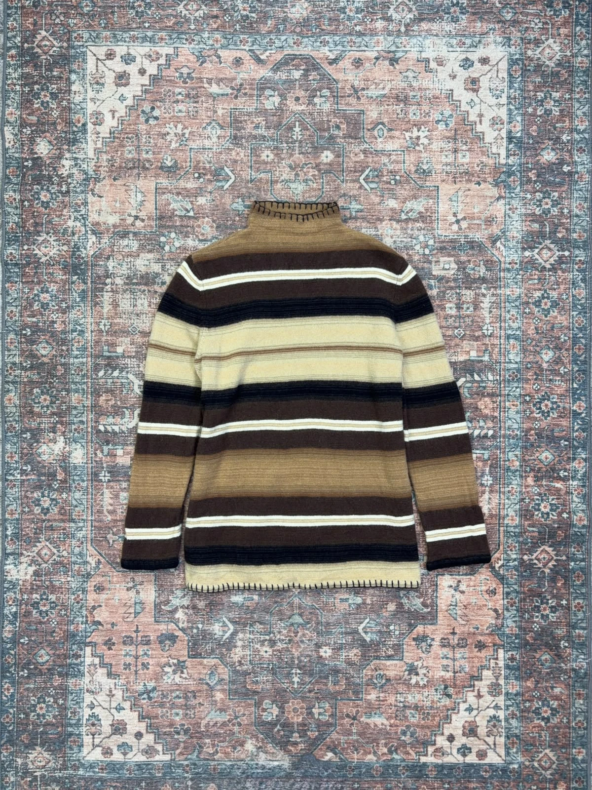 LAUREN RALPH LAUREN 100% LAMBSWOOL STRIPED SWEATER 2