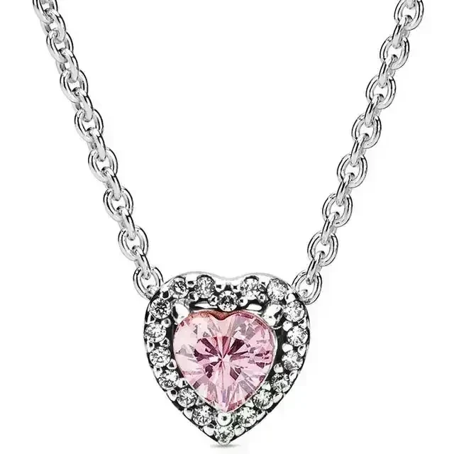 Conjunto Collar Corazón Relieve Rosa 2
